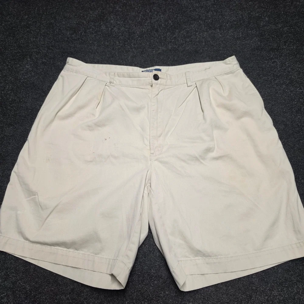 Polo Ralph Lauren Mens 40 Tyler Short Khaki Tan Pleated Chino Cotton Twill
